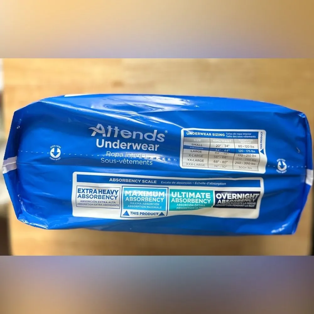 Attends Disposable Underwear Medium Moderate 20 Ct New
